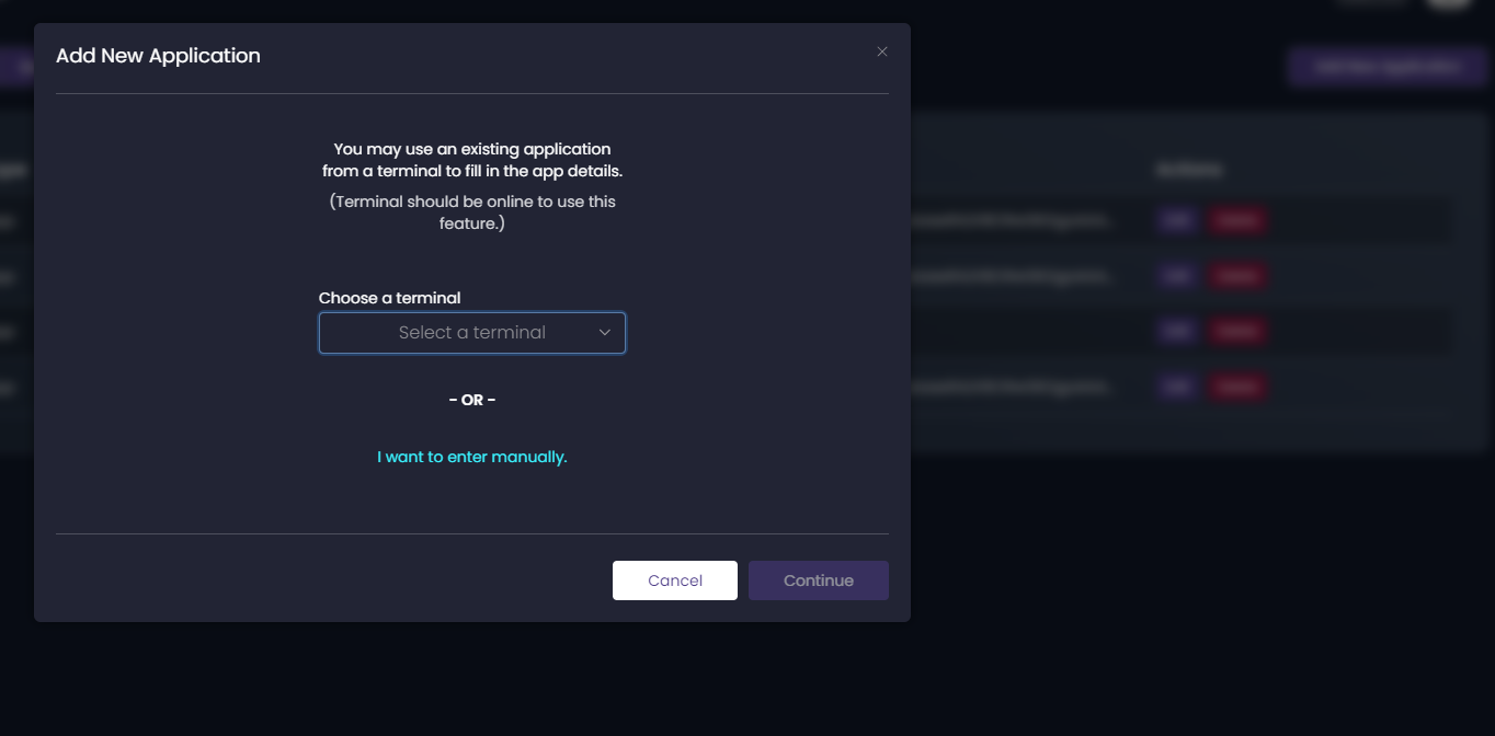 Settings &gt; Applications tab