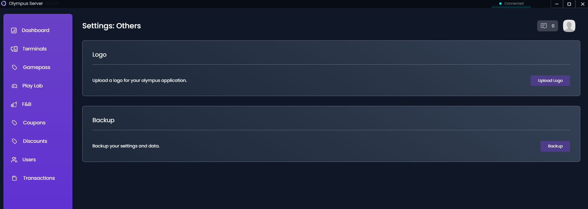 Settings &gt; Others tab