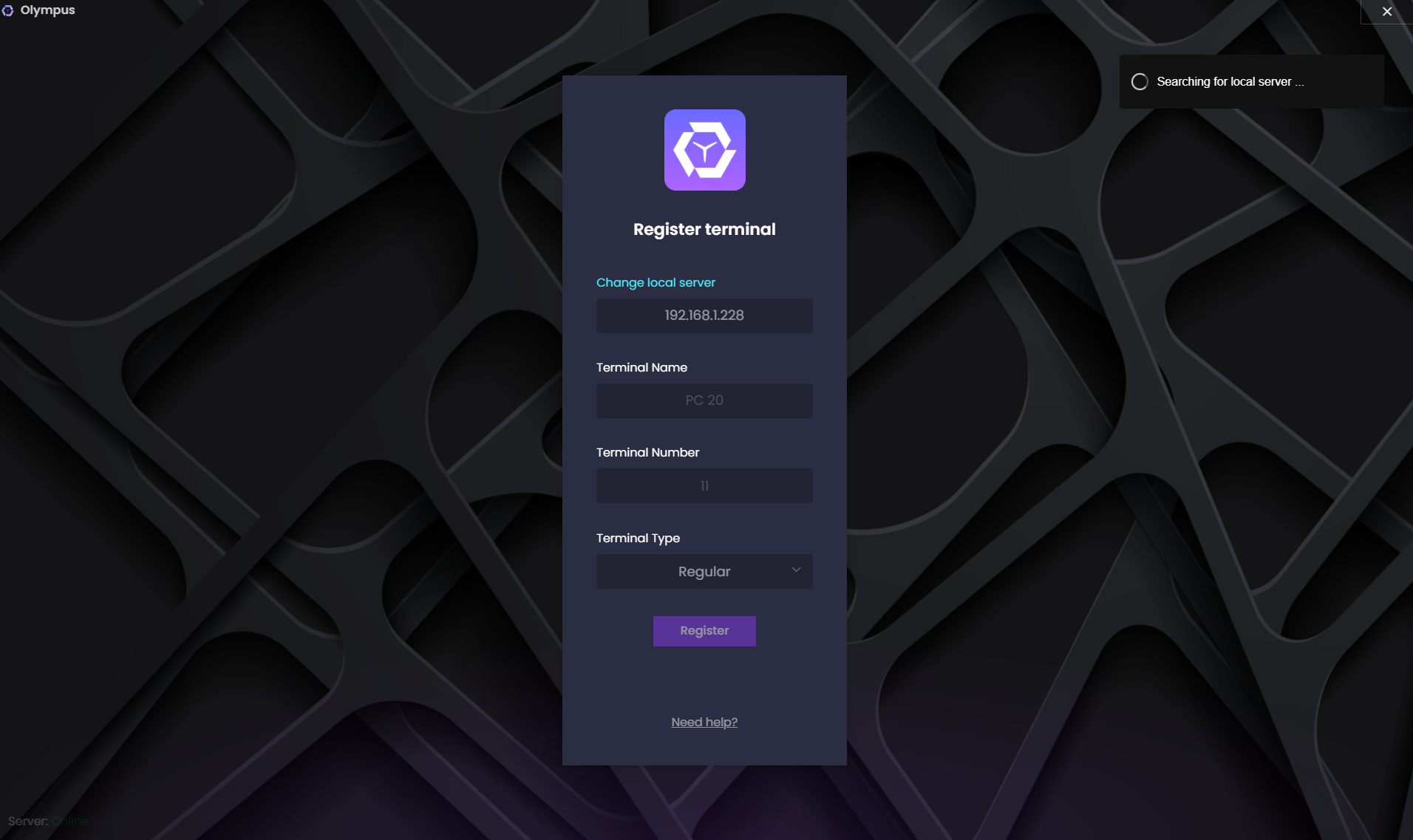 Terminal registration